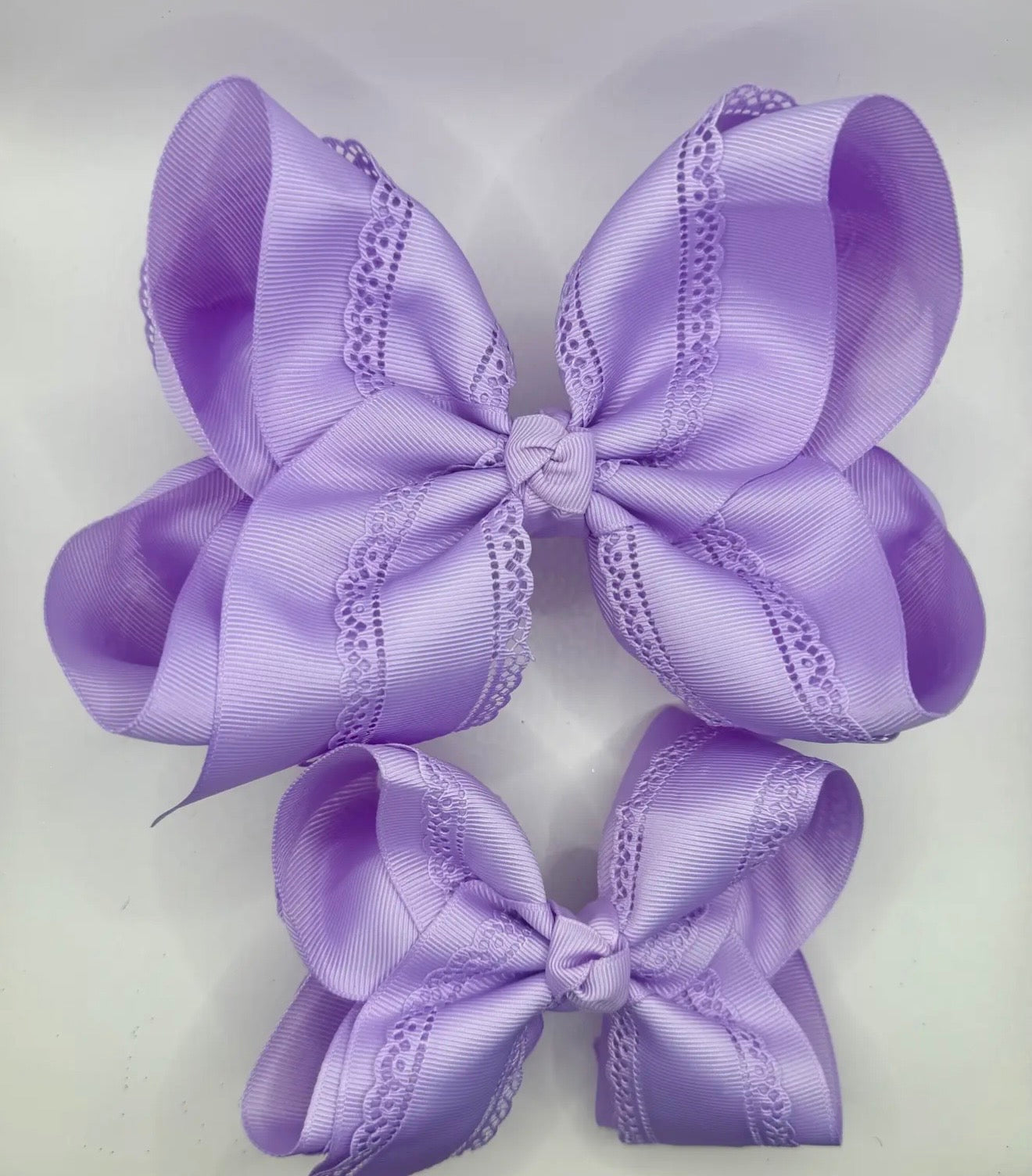 Purple Eyelet Bow