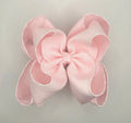 Double Stacked Ice Pink Moonstitch Bow