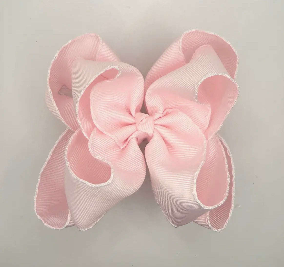 Double Stacked Ice Pink Moonstitch Bow