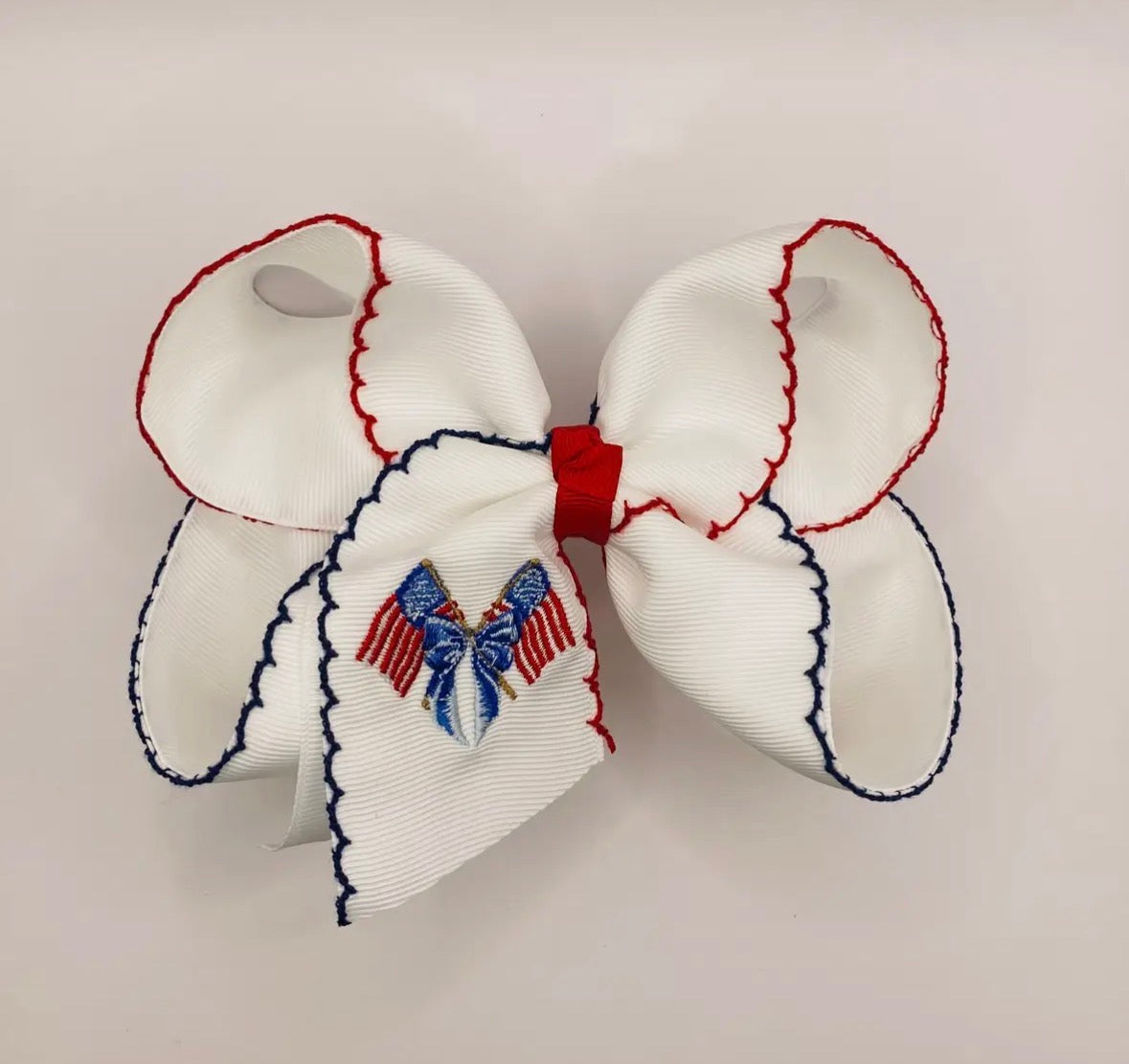 American Flag Moonstitch Bow