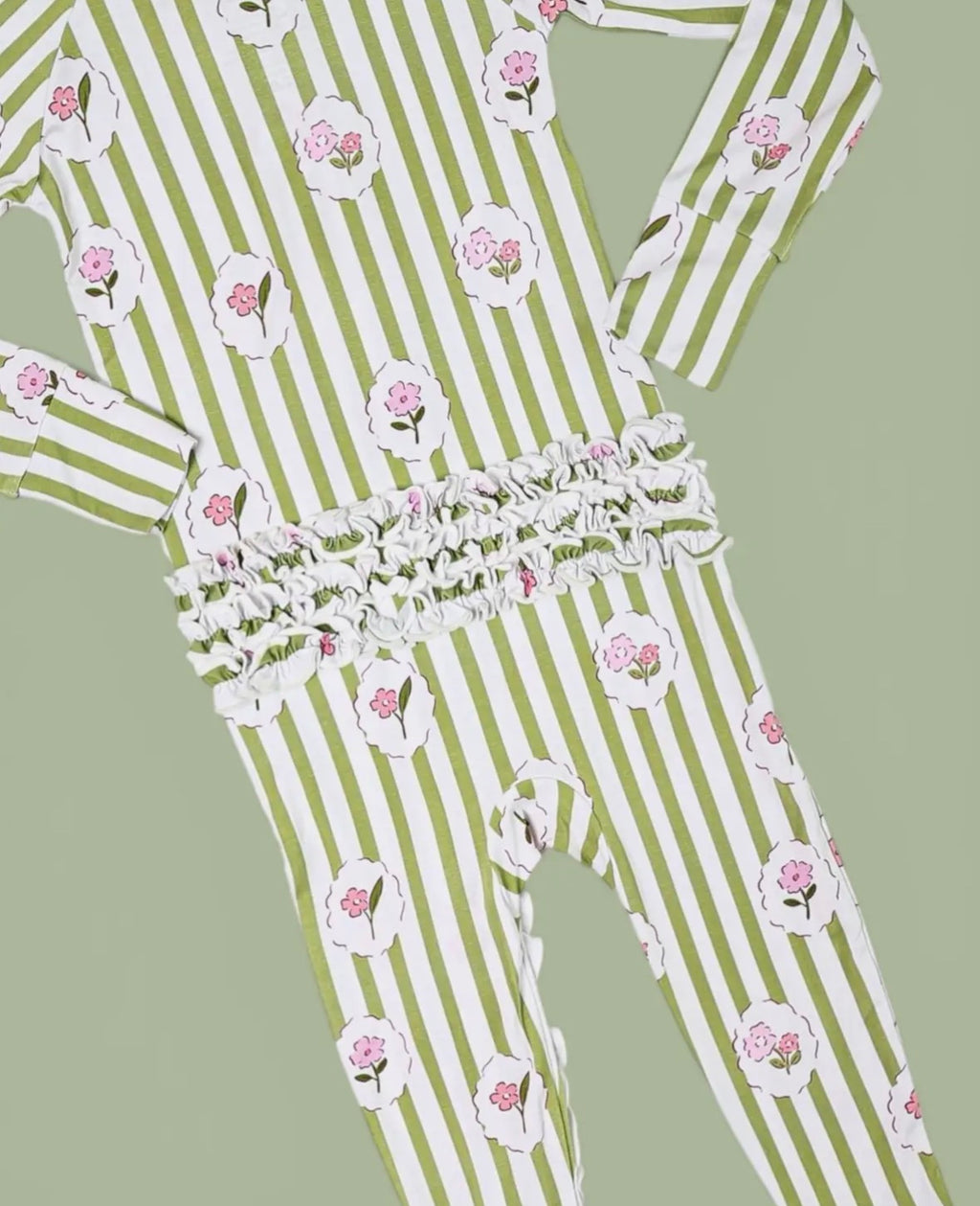 Meadow Stripes Dream Ruffle Romper