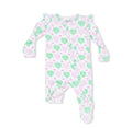 Heart Argyle Ruffle Sleeve Footie