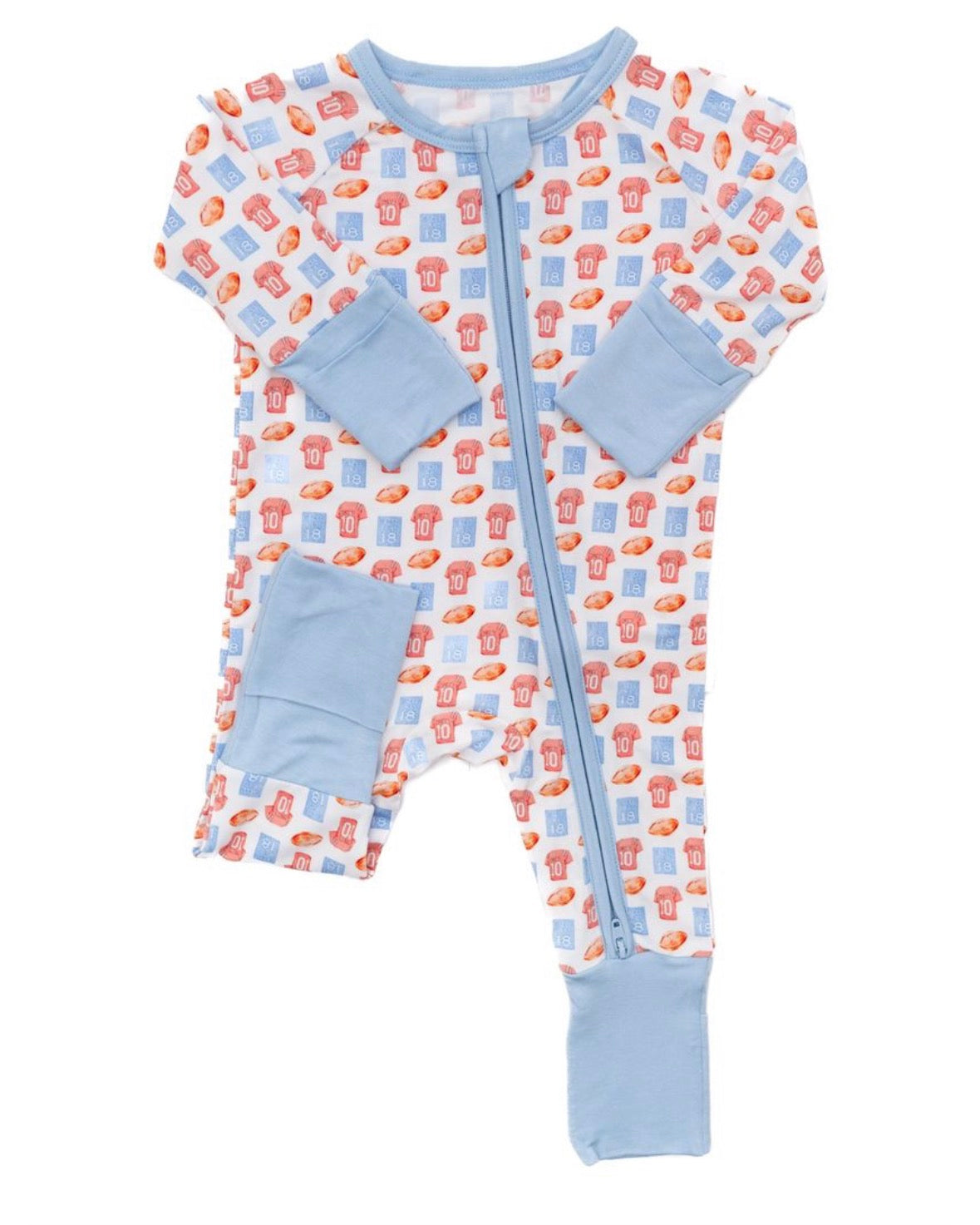 Blue & Red Football Sleep Romper