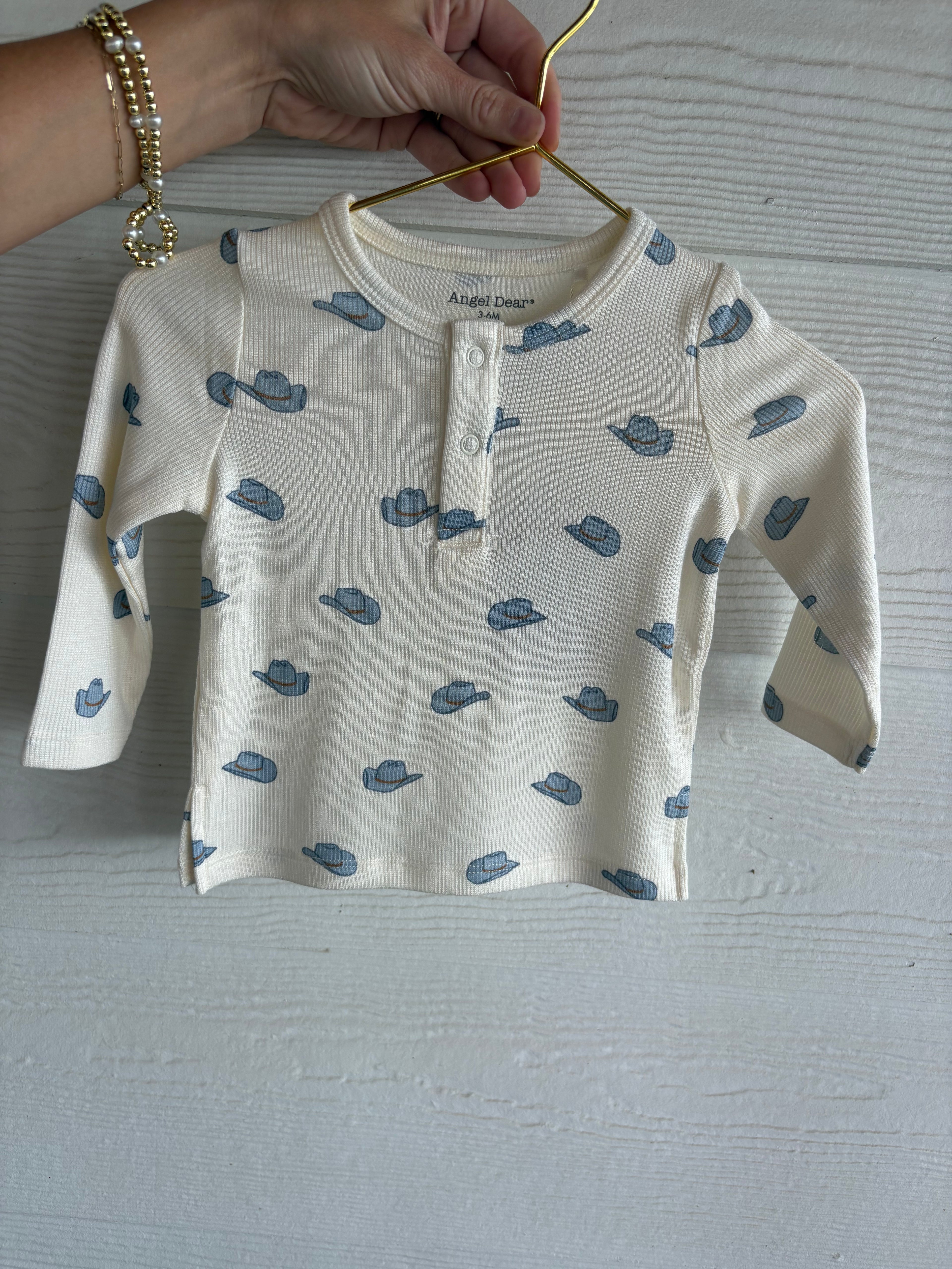 Cowboy Hat Ribbed Long Sleeve Shirt