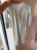 Pistachio Mini Stripe Sleep Romper