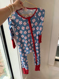 Baseball Zip Romper